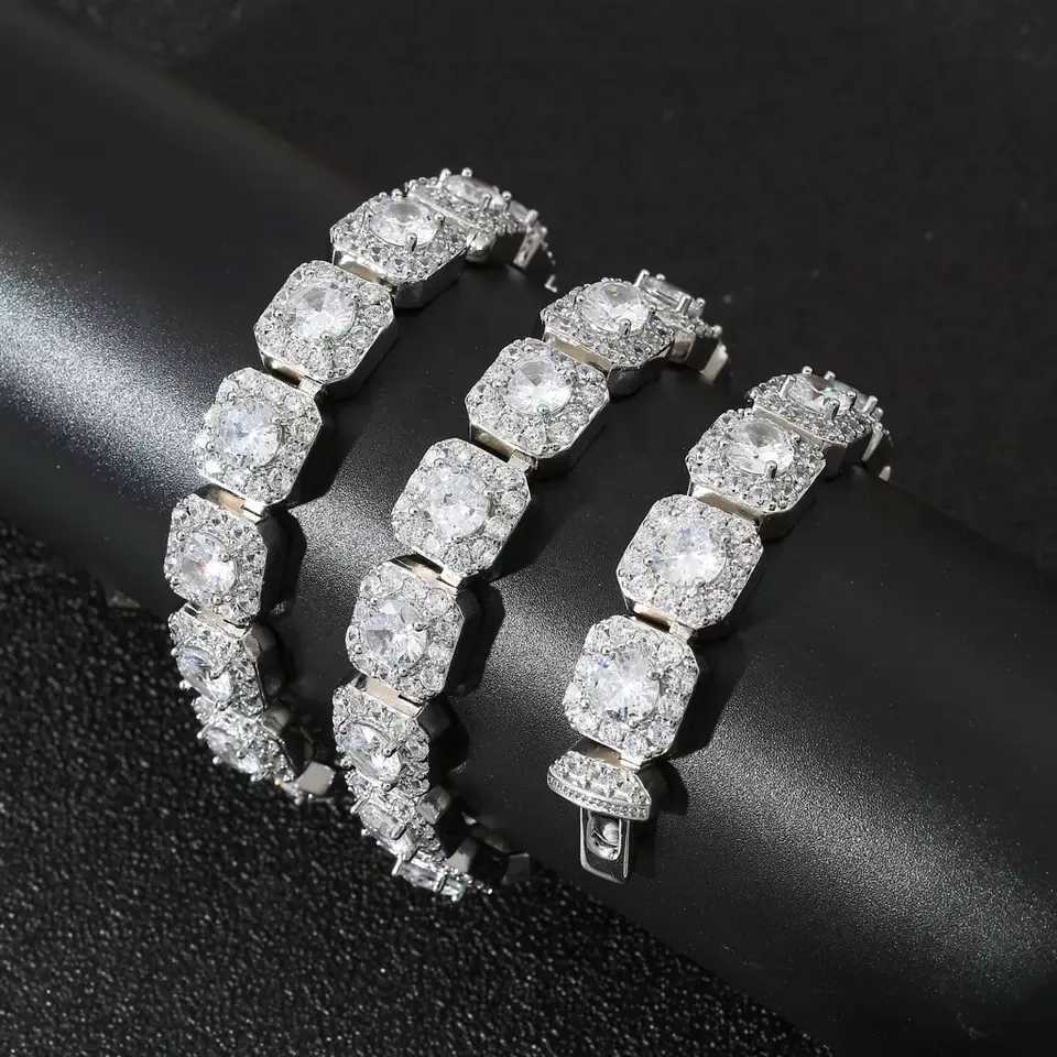 13mm Width Sterg Sier Vvs d Color Moissanite Dia Mens Chains Hip Hop Jewelry Cuban Tennis Chain