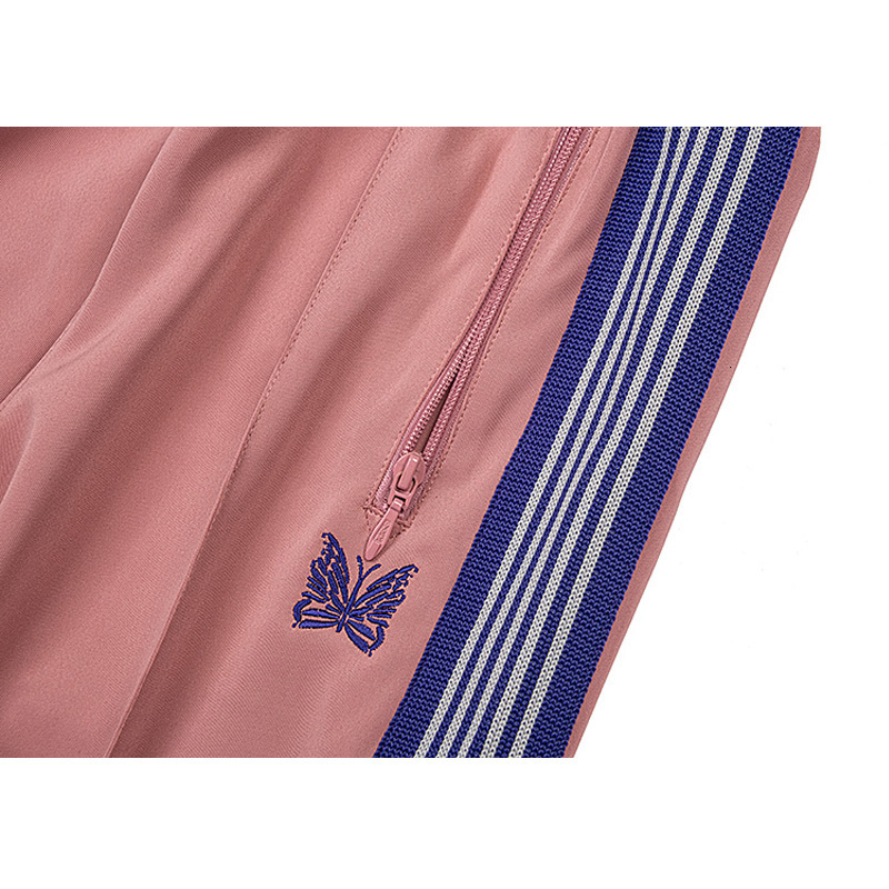 Mens Pants Spring Autumn Needles Butterfly Embroidery Striped Straight Fashion Joggers Sweatpants Men Women Casual AWGE Trousers 230328