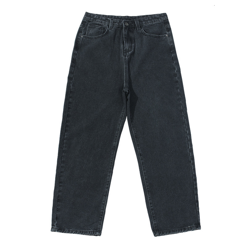 Men's Jeans Spring and Autumn Simple Solid Color Jeans Men Washed Loose Straight Pants 230329