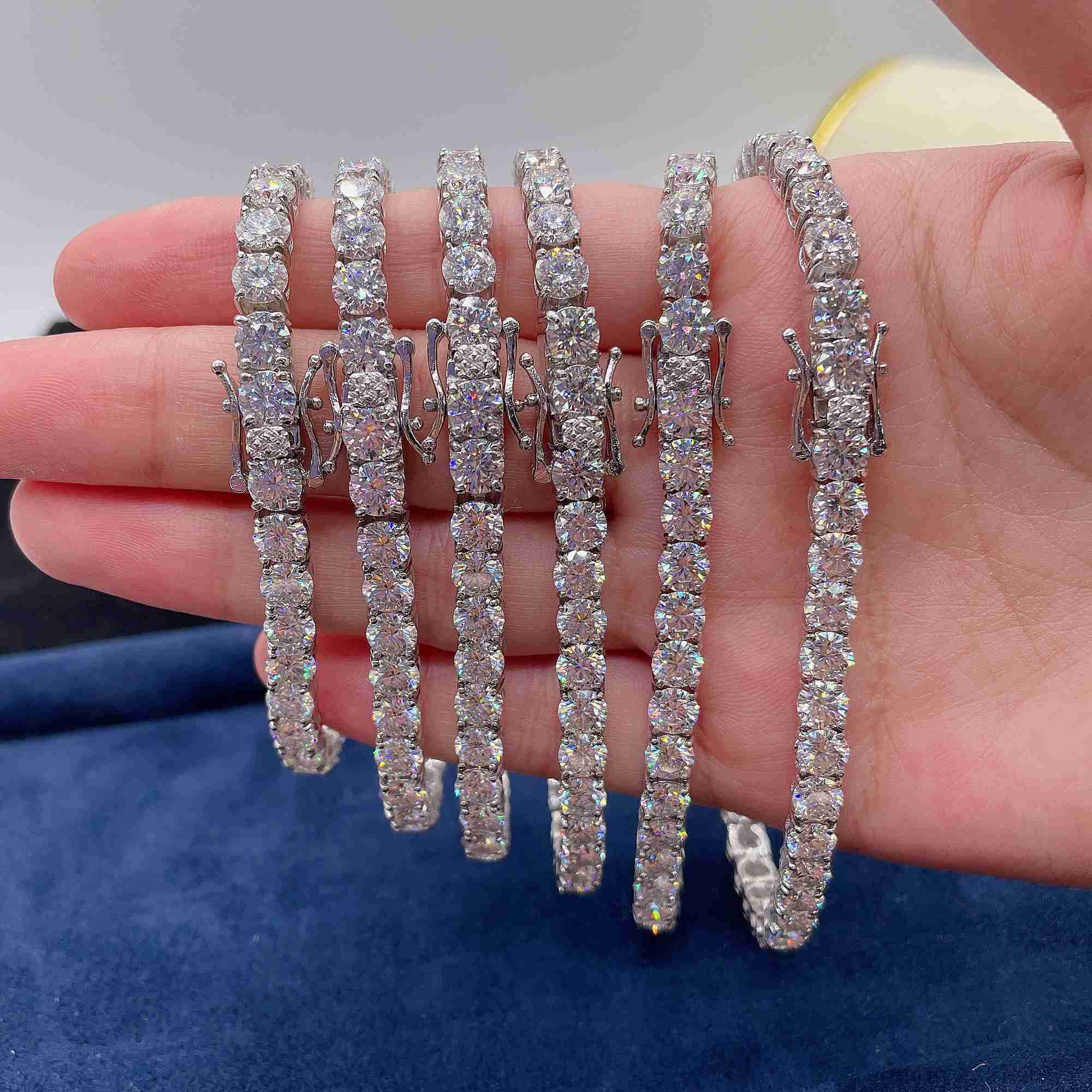 Hip Hop Moissanite Jewelry 5mm Bracelet Pass Diamond Tester Vvs Moissanite Tennis Chain in Stock
