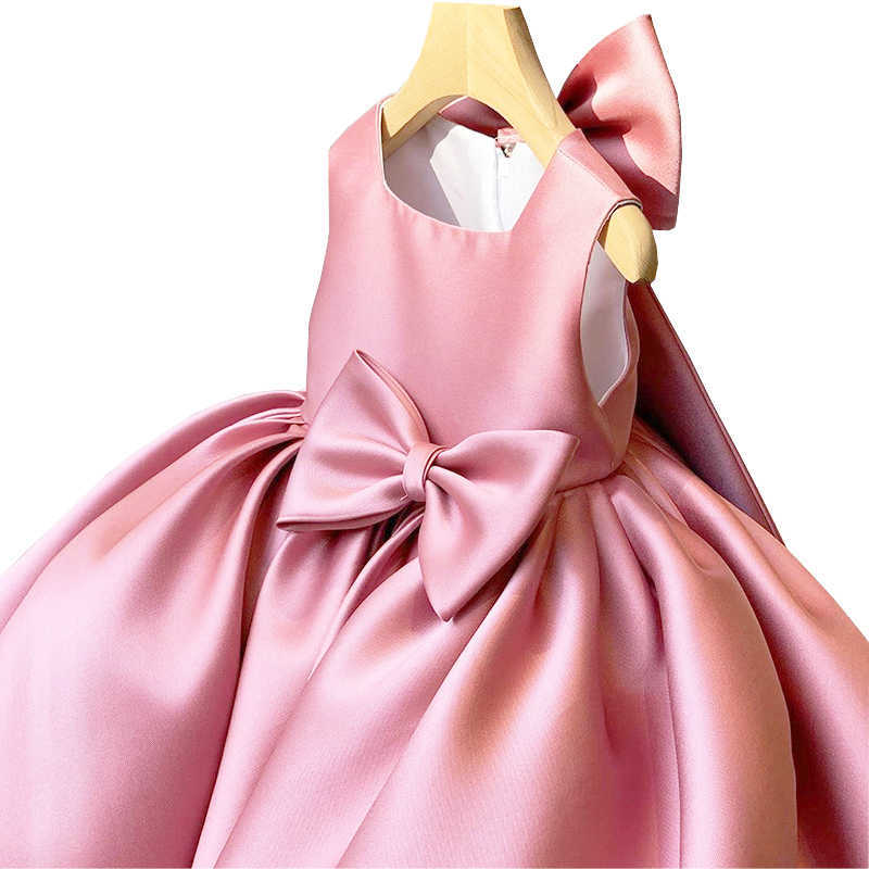 Girl's Dresses Big Bow Princess Sweet Kids Tutu Toddler Birthday Party Newborn ChristeningChildren Baptism Baby Girls Clothes Summer Dresses P230