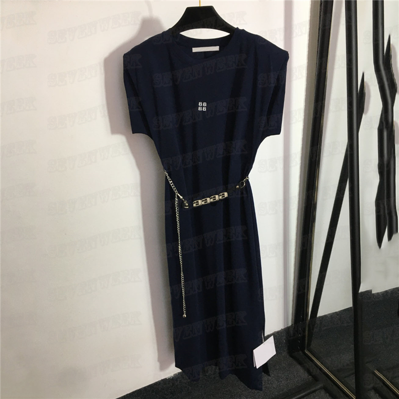 Letter Embroidery Dresses For Wommen Luxury Chain Belt Vest Dress Designer Lady Summer Sleeveless Skirts, Blue
Letter Embroidery Dresses For Wommen Luxury Chain Belt Vest Dress Designer Lady Summer Sleeveless Skirts, Blue