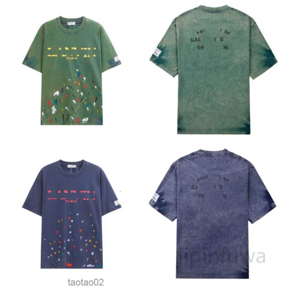 

2023 Summer Lanvins T-shirts Colorful Designer Pants Splash Ink Graffiti Hand-painted Printed Tees Luxury Sports Casual Loose Short Sleeve t Shirts 1kso5504tdqa, Purple