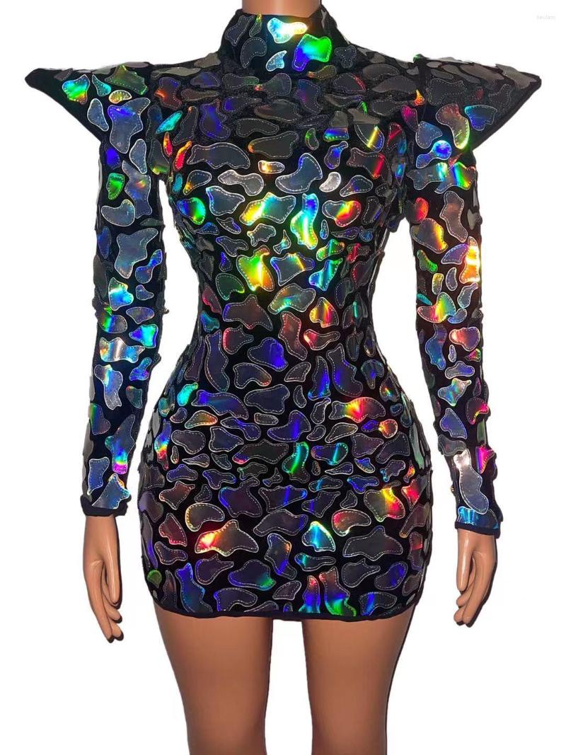 Stage Wear Cool Nightclub Women Singer Models Performance Costume Silver Laser Faux Mirrors Sequins Dress Evening Dresses, Beige
Stage Wear Cool Nightclub Women Singer Models Performance Costume Silver Laser Faux Mirrors Sequins Dress Evening Dresses, Beige