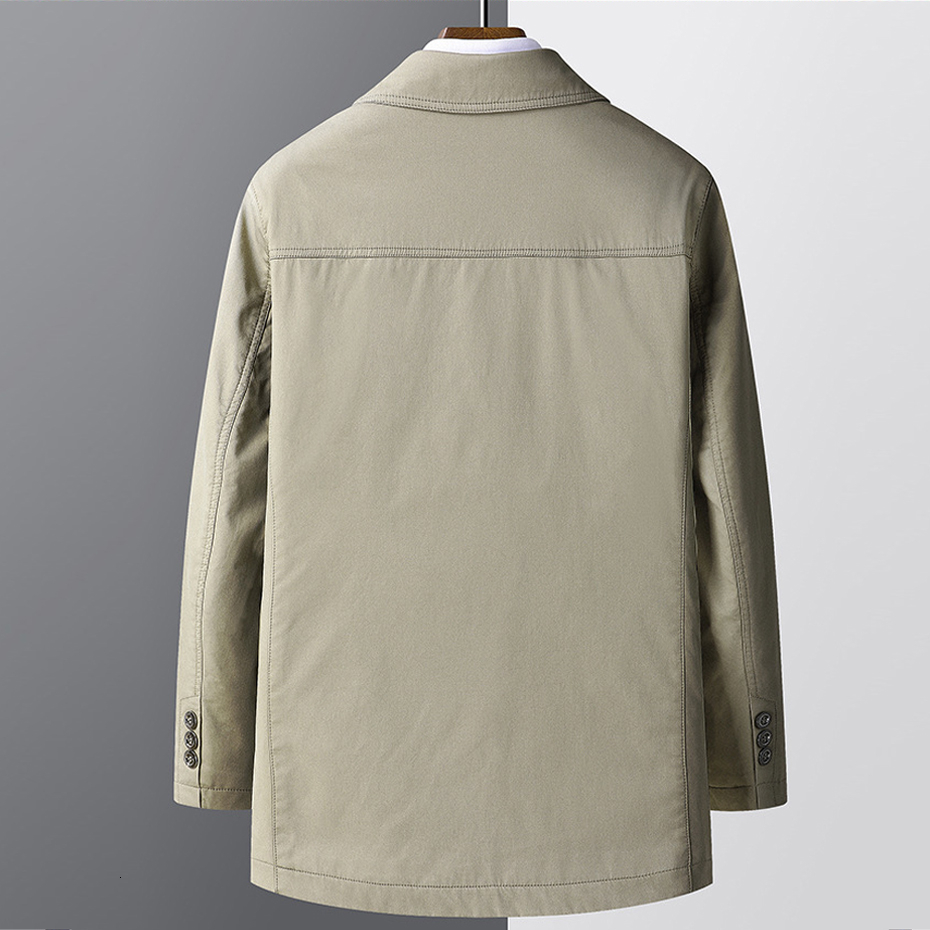 Men's Jackets Jacket Coat Men Spring Autumn Windbreaker Jacket Solid Color Fashion Causal Button Jacket Male Big Size Coat Khaki Grey 230329