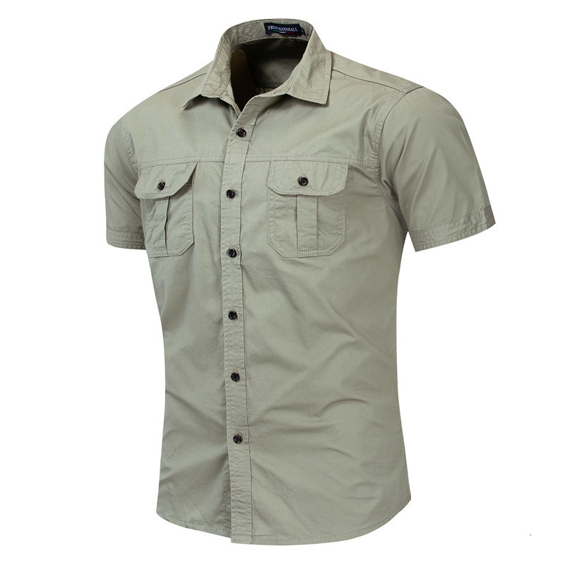 Men's Casual Shirts Fashion men's casual business shirt Short sleeved military goods shirt High quality cotton shirt Work shirt Men's c