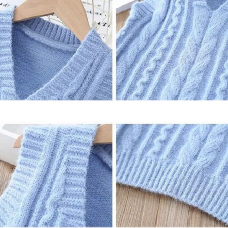 Waistcoat Baby Boy Girl Sweater Vest Cotton Infant Toddler Child Knit Waistcoat Twist Sweater Sleeveless Spring Autumn Baby Clothes 1-8Y 230329