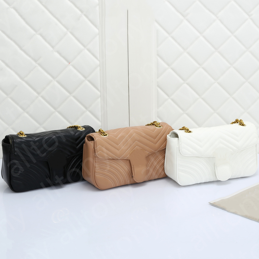 Designers PU Leather women shoulder bags crossbody Luxury handbags clutch purses ladies wallets tote Gold Chain Bag With box