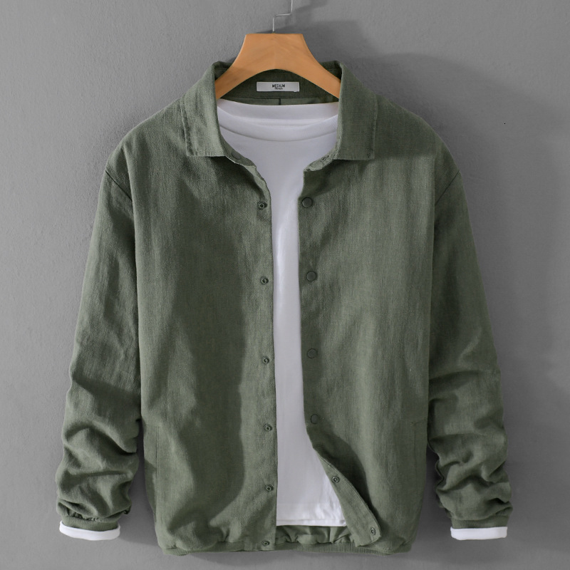 Men's Jackets Spring and Autumn Comfortable Linen Mens Jacket Loose Simple Casual Youth Versatile Cotton Linen Men Clothing FY202 230329