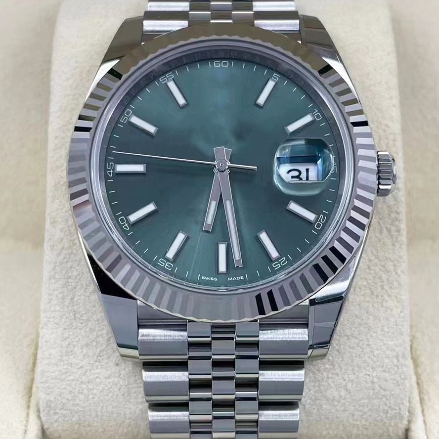 Fashion Men's and Women's Watch Classic Scale Glow Glow Green Dial 41 MM White Silver 904L Stainless Steel Band Fully Automatic Date Display Mechanical Movement, 12#
Fashion Men's and Women's Watch Classic Scale Glow Glow Green Dial 41 MM White Silver 904L Stainless Steel Band Fully Automatic Date Display Mechanical Movement, 12#