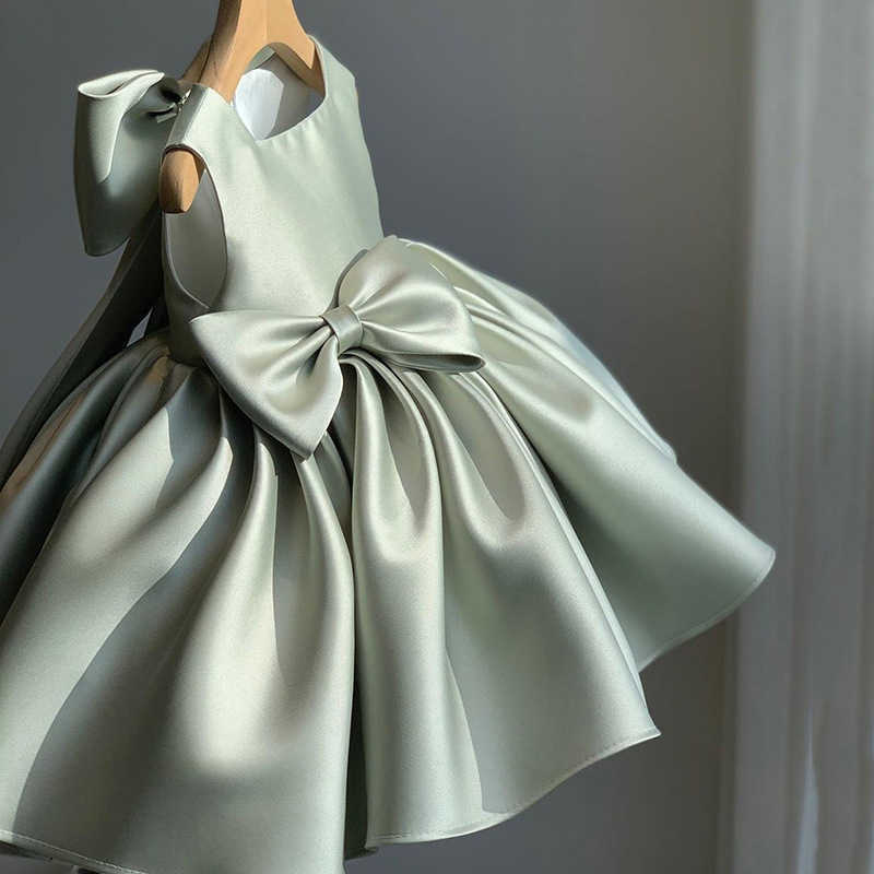 Girl's Dresses Big Bow Princess Sweet Kids Tutu Toddler Birthday Party Newborn ChristeningChildren Baptism Baby Girls Clothes Summer Dresses P230