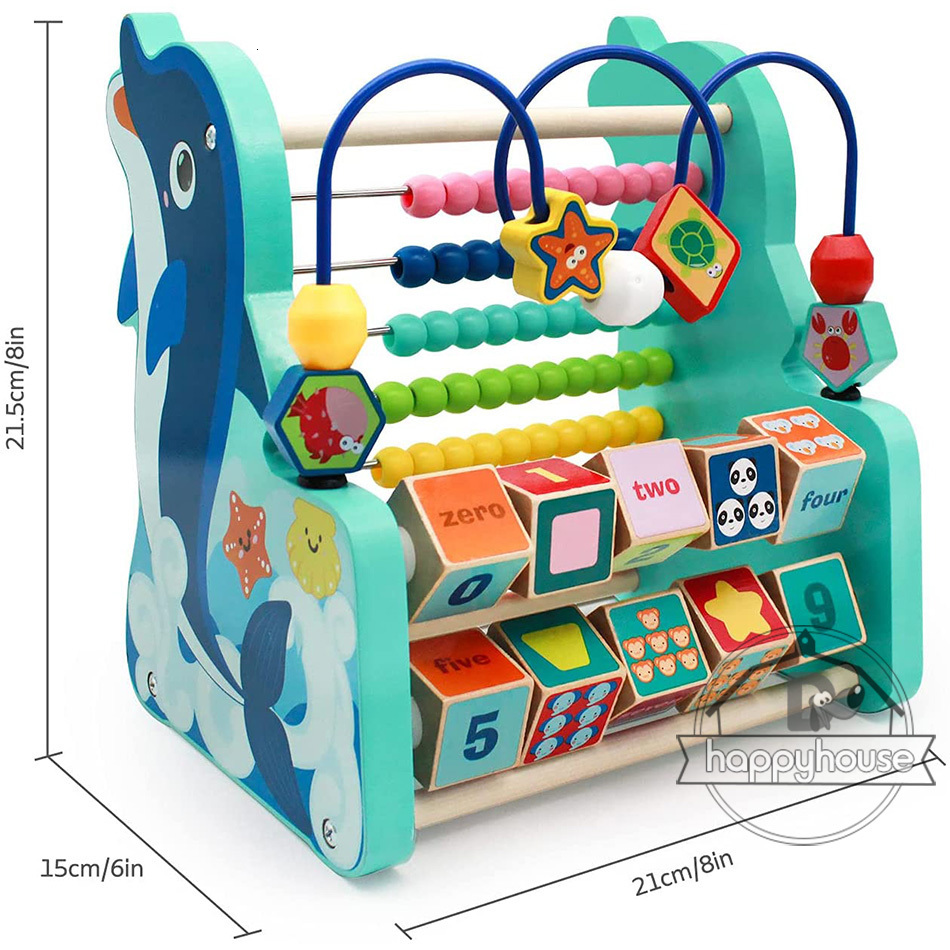 Learning Toys Wooden Montessori Math Multifunction Abacus Around Beads Early Learn Teaching Aids Educational For Children Gift 230329