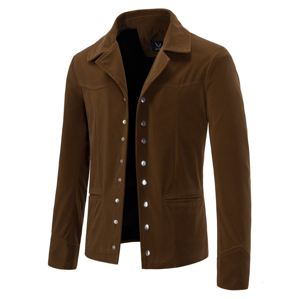 Men's Jackets Autumn Men's Jacket Quality Fashion British Style Casual Lapel Golden Velvet Coat 230329
