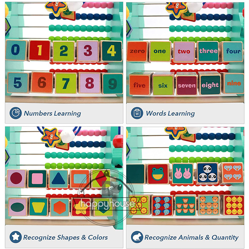 Learning Toys Wooden Montessori Math Multifunction Abacus Around Beads Early Learn Teaching Aids Educational For Children Gift 230329