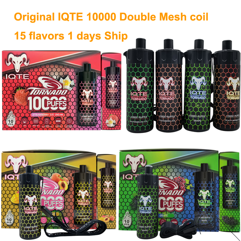 Original E Cigarettes Puff 10000 IQTE Tornado 10000 2% 22ml Electronic Cigarettes disposable vape pen double mesh coils device pods vapors rechargable battery
Original E Cigarettes Puff 10000 IQTE Tornado 10000 2% 22ml Electronic Cigarettes disposable vape pen double mesh coils device pods vapors rechargable battery
