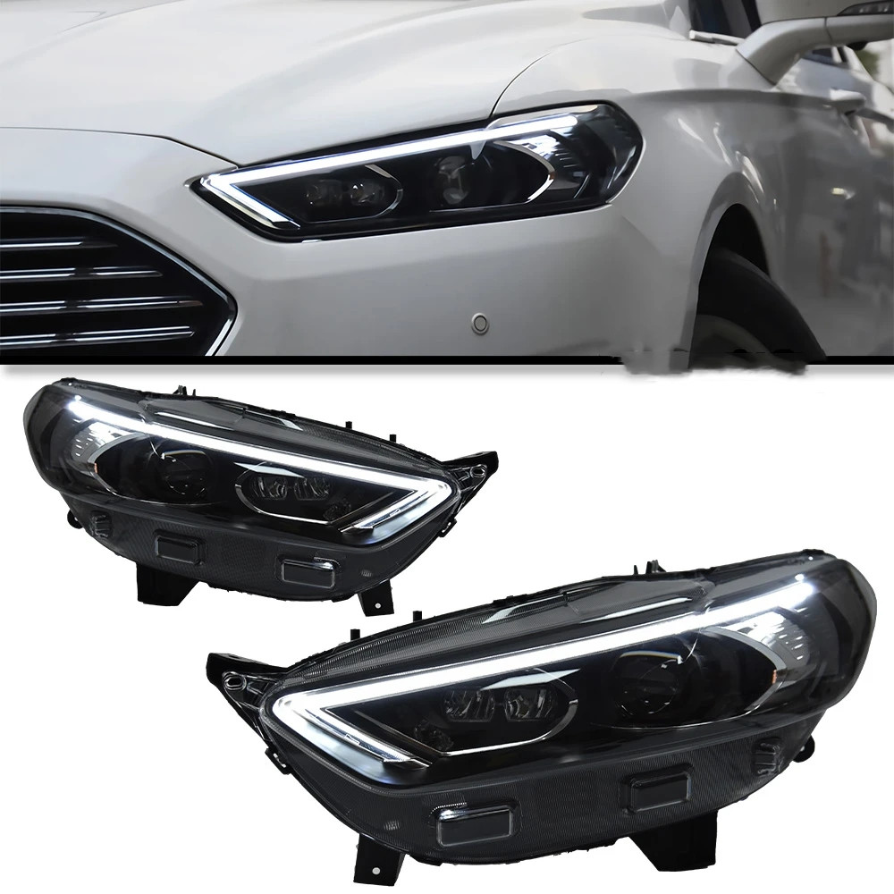 LED Headlights For Cars Mondeo Fusion 20 13-20 16 LED Dynamic Turn Signal Front Lights Blue DRL Headlights Assembly