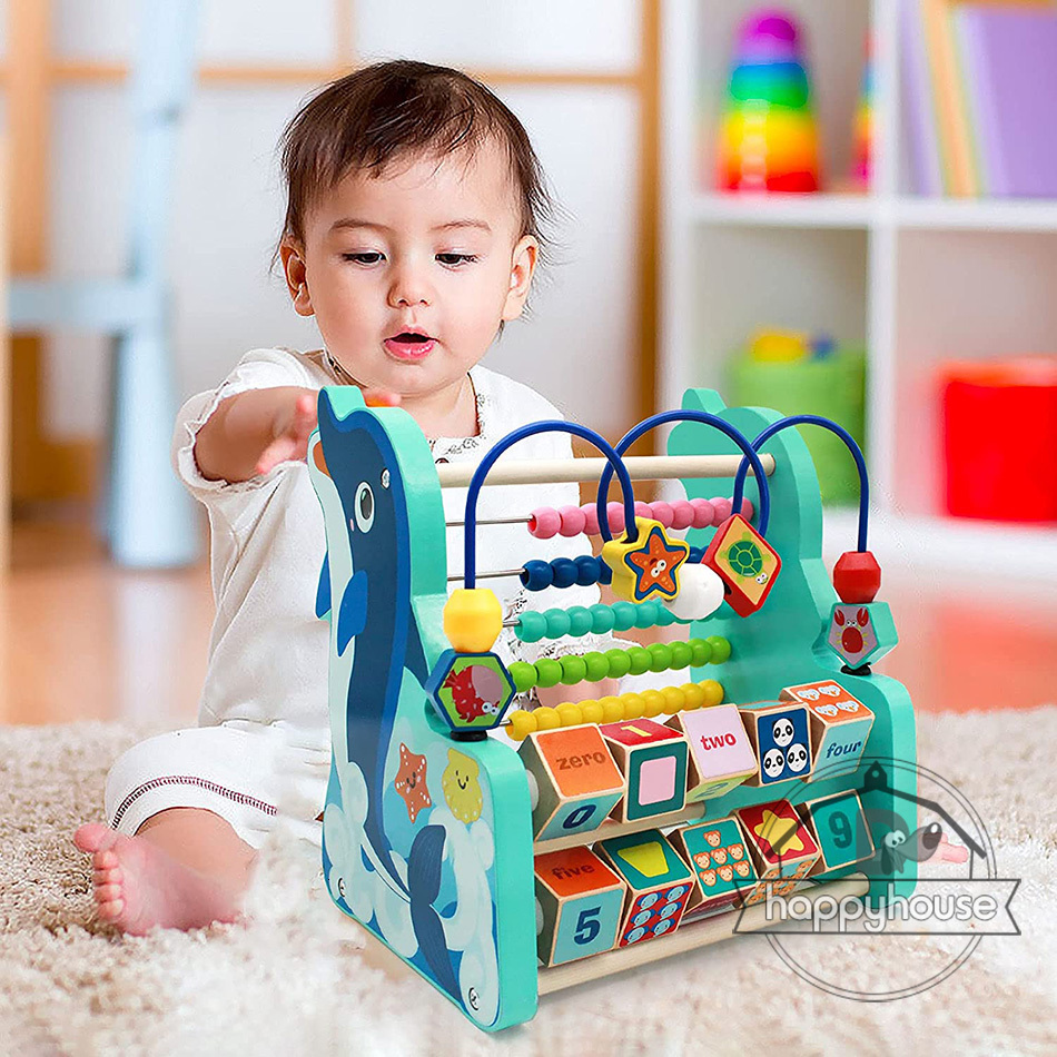 Learning Toys Wooden Montessori Math Multifunction Abacus Around Beads Early Learn Teaching Aids Educational For Children Gift 230329