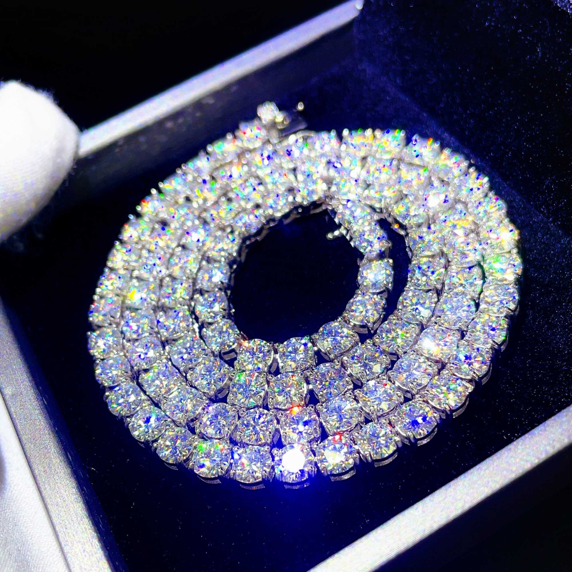 Sterg Sier Jewelry Hip Hop 5mm Moissanite Tennis Pass Tester Vvs Dia Chain