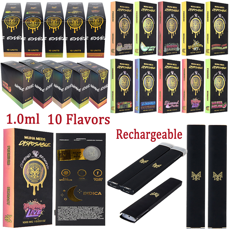 10 Flavors Muha Meds E Cigarettes Premium Disposable Vape Pens 1.0ml 1000mg Empty Devices 280mah Rechargeable Disposable Pen Oil Vaporizer
10 Flavors Muha Meds E Cigarettes Premium Disposable Vape Pens 1.0ml 1000mg Empty Devices 280mah Rechargeable Disposable Pen Oil Vaporizer