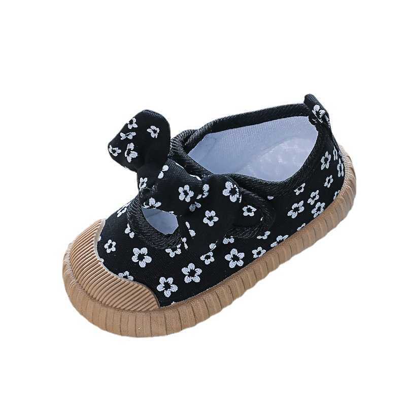 Athletic Outdoor Hook Loop Canvas Shoes for Girls 2023 Kids Fashion Shallow Summer New All-match Retro Bow Breathable Campus Shoes Soft Toddler W0329