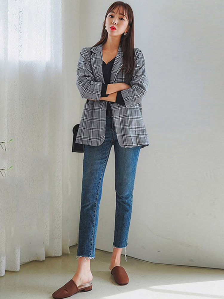 Women's Jeans Spring Summer Office Lady Cotton Solid Straight Ankle Length For Girls Fashion Pants Boyfriend 230330