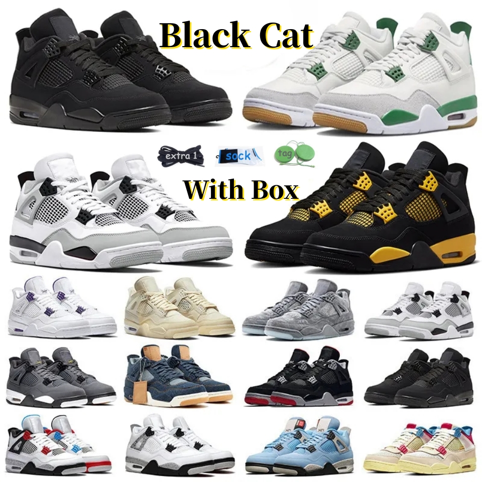 Top 4s Men Basketball Shoes 4 Red Thunder Infrared Black Cat Bred University Blue Sail Cool Grey Military Black Royalty Womens Mens Trainers Sport Sneakers with Box
Top 4s Men Basketball Shoes 4 Red Thunder Infrared Black Cat Bred University Blue Sail Cool Grey Military Black Royalty Womens Mens Trainers Sport Sneakers with Box