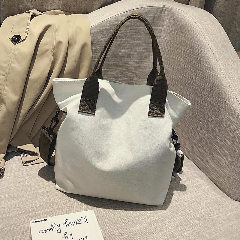 Evening Bags Canvas for Women Handbag Shoulder Large Capacity Solid Color Shopper Casual Female Cross Body 230329