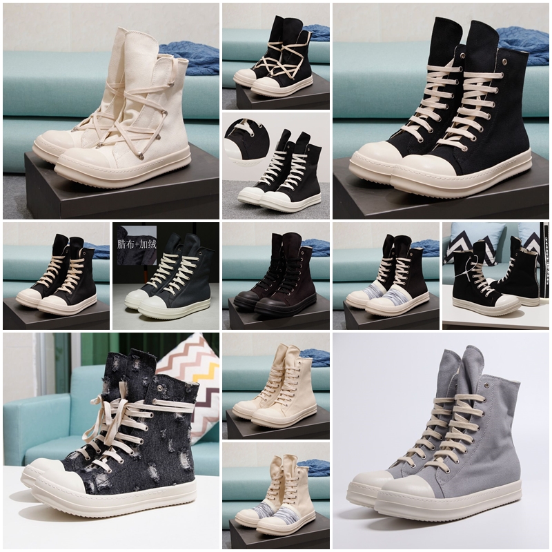 Women Men Casual Shoes Canvas Shoe High Top Boots Rick Sneakers Fashion Womens Mens Sneaker Platform Trainer Outdoor Boot Lace-up Solid Colors Tr