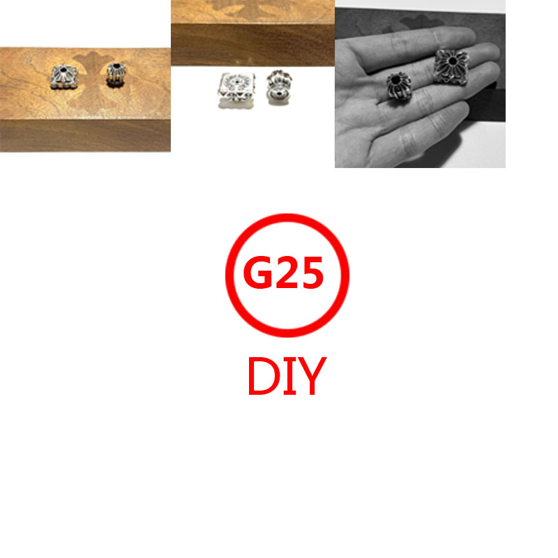 G25 S925 Sterling Silver Fragrant Seat Pendant DIY Jewelry Cross Flower Personalized Hip Hop Punk Style Gift for Lovers