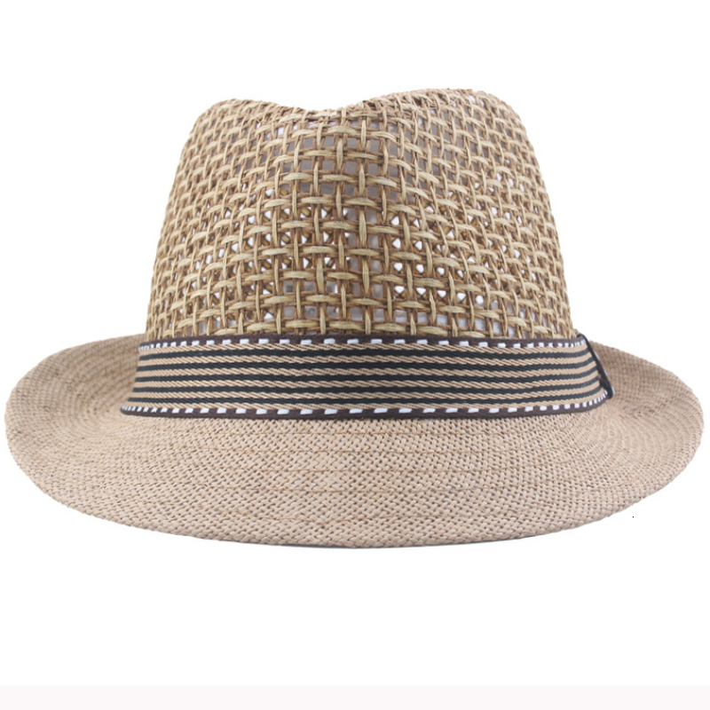 Wide Brim Hats Bucket HT3136 Fashion Parentchild Summer Fedoras Breathable Straw Men Women Beach Cap Kids Trilby Fedora Jazz 230330