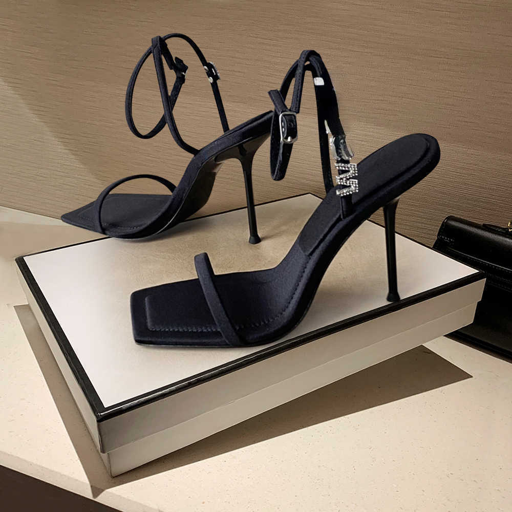 Sandals Aw King black ankle buckle sandals 2022 new summer rhinestone letters square toe high heels women shoes stiletto heel 9cm J230222, Beige
Sandals Aw King black ankle buckle sandals 2022 new summer rhinestone letters square toe high heels women shoes stiletto heel 9cm J230222, Beige