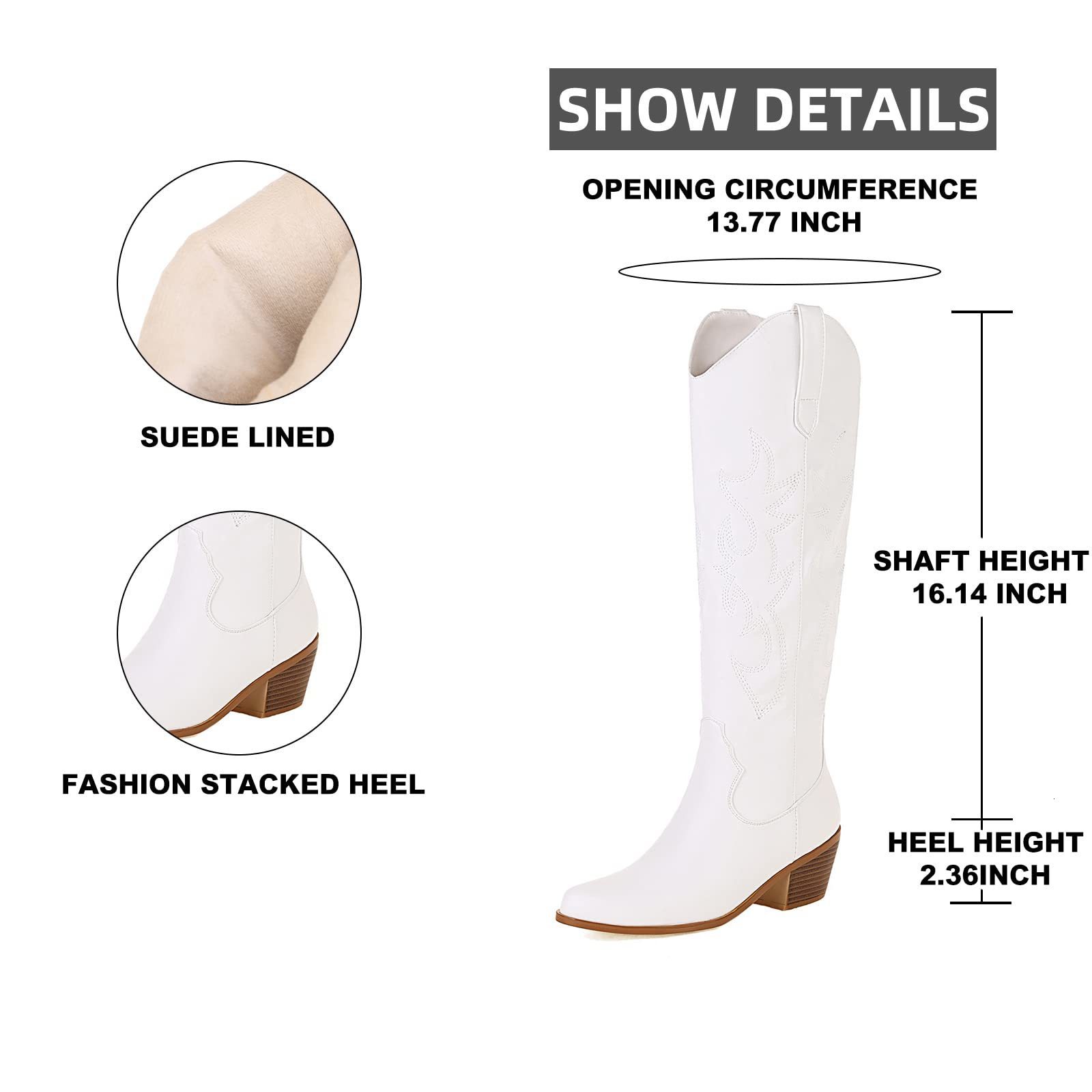 Boots Plus Size 45 Women's Embroidered Western Knee High Cowboy Cowgirl Chunky Heel Platform Women Shoes 230330