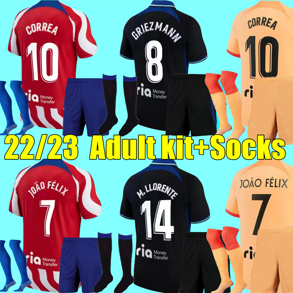 JOAO FELIX 22 23 soccer jerseys 2022 2023 M. LLORENTE SUAREZ Correa camiseta football shirts men kids kit Set GRIEZMANN R. DE PAUL Cunha CArrASCO, 22/23 third ucl+socks
JOAO FELIX 22 23 soccer jerseys 2022 2023 M. LLORENTE SUAREZ Correa camiseta football shirts men kids kit Set GRIEZMANN R. DE PAUL Cunha CArrASCO, 22/23 third ucl+socks