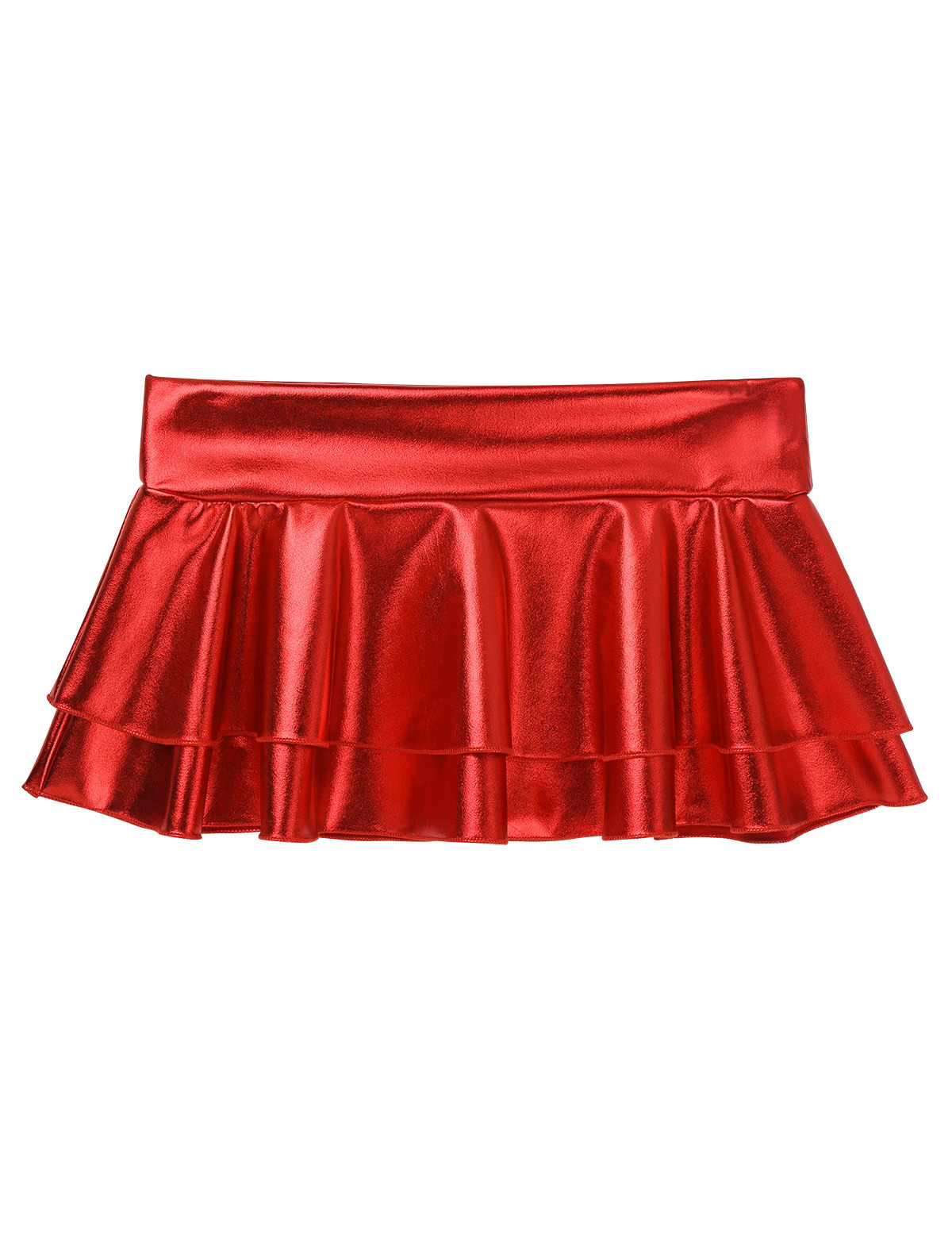 Skirts Sexy Womens Shiny Metallic Short Mini Low Rise Layered Ruffled Skirt for Dance Festivals Cocktail Costumes Clubwear 230330
