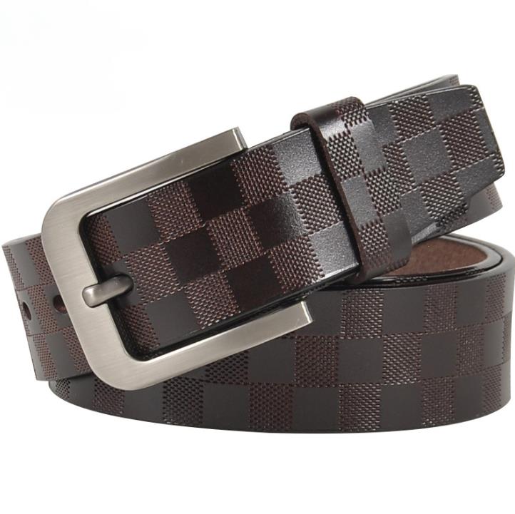 Fashion Belt Men's Cowhide Belt Simple Leather Pin Buckle Youth Belt Wholesale