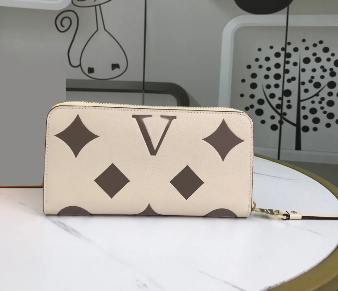 Fashion designer wallets luxury By The Pool purses womens embossed flower letter Empreinte credit card holder ladies slim long money clutch bags with box, 80402#monogrames
