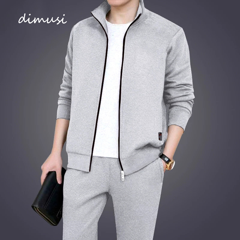 Men's Tracksuits DIMUSI Men's Leisure Sportswear Athletic JacketPants 2-Piece Men's Fashion Sports Jogging Set Men's Fitness Wear 