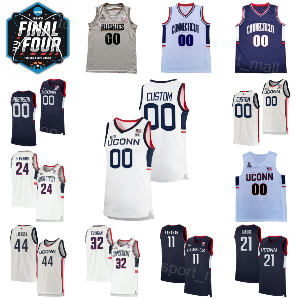 2023 NCAA Final Four College UConn Huskies Jersey Connecticut Basketball 21 Adama Sanogo Hawkins Tristen Newton Alex Karaban Donovan Clingan Andre Jackson Stitch, Navy blue
2023 NCAA Final Four College UConn Huskies Jersey Connecticut Basketball 21 Adama Sanogo Hawkins Tristen Newton Alex Karaban Donovan Clingan Andre Jackson Stitch, Navy blue