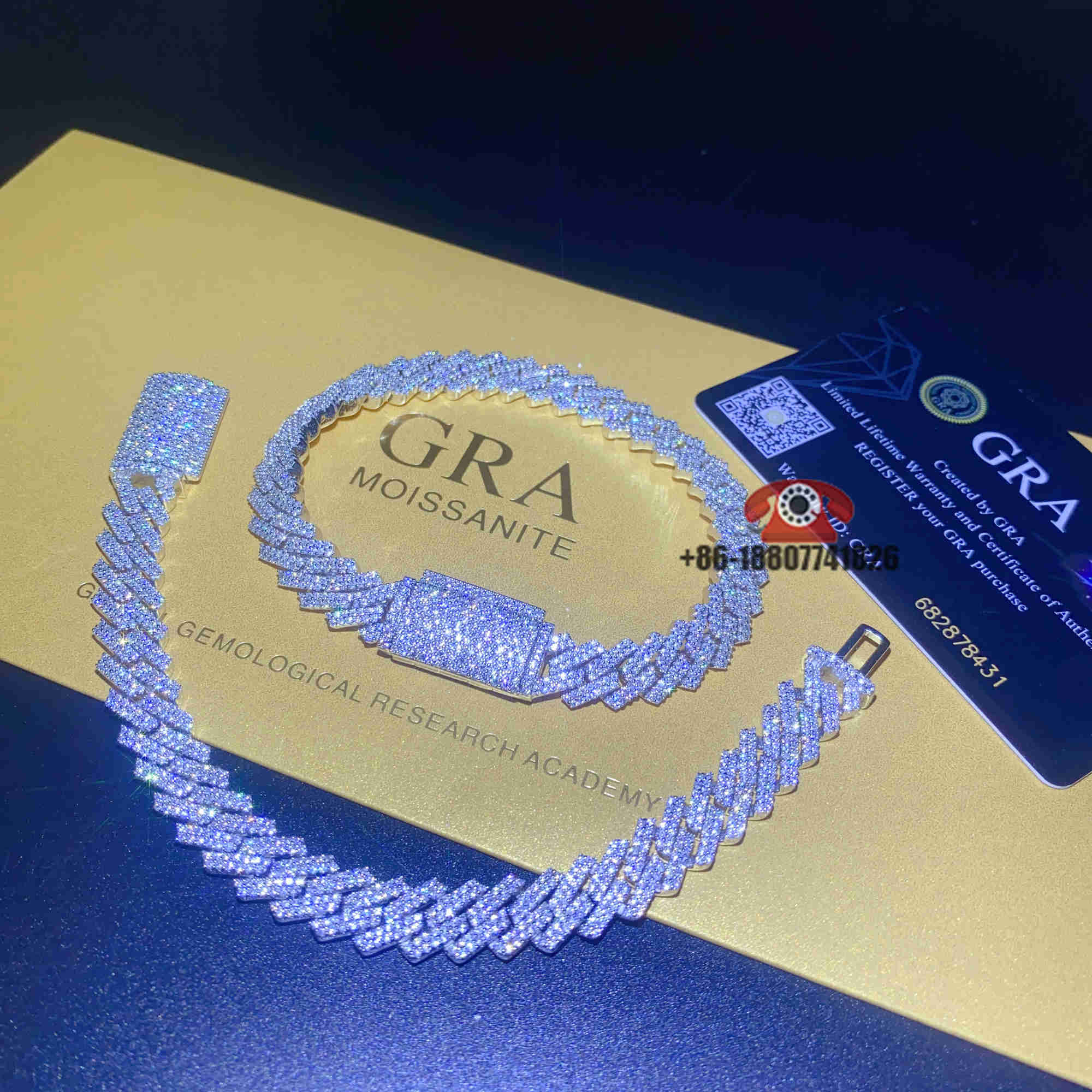 Top Seller Hip Mens Fine Jewelry 10mm 2rows Diamond Vvs1 Moissanite Cuban Bracelet 925 Sterling Silver