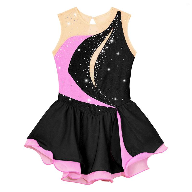 Stage Wear Kids Girls Rhinestone Ballet Gymnastics Leotard Dress Sleeveless Mesh Splice Figure Ice Skating Ballroom Dance Costumes, Burgundy
Stage Wear Kids Girls Rhinestone Ballet Gymnastics Leotard Dress Sleeveless Mesh Splice Figure Ice Skating Ballroom Dance Costumes, Burgundy