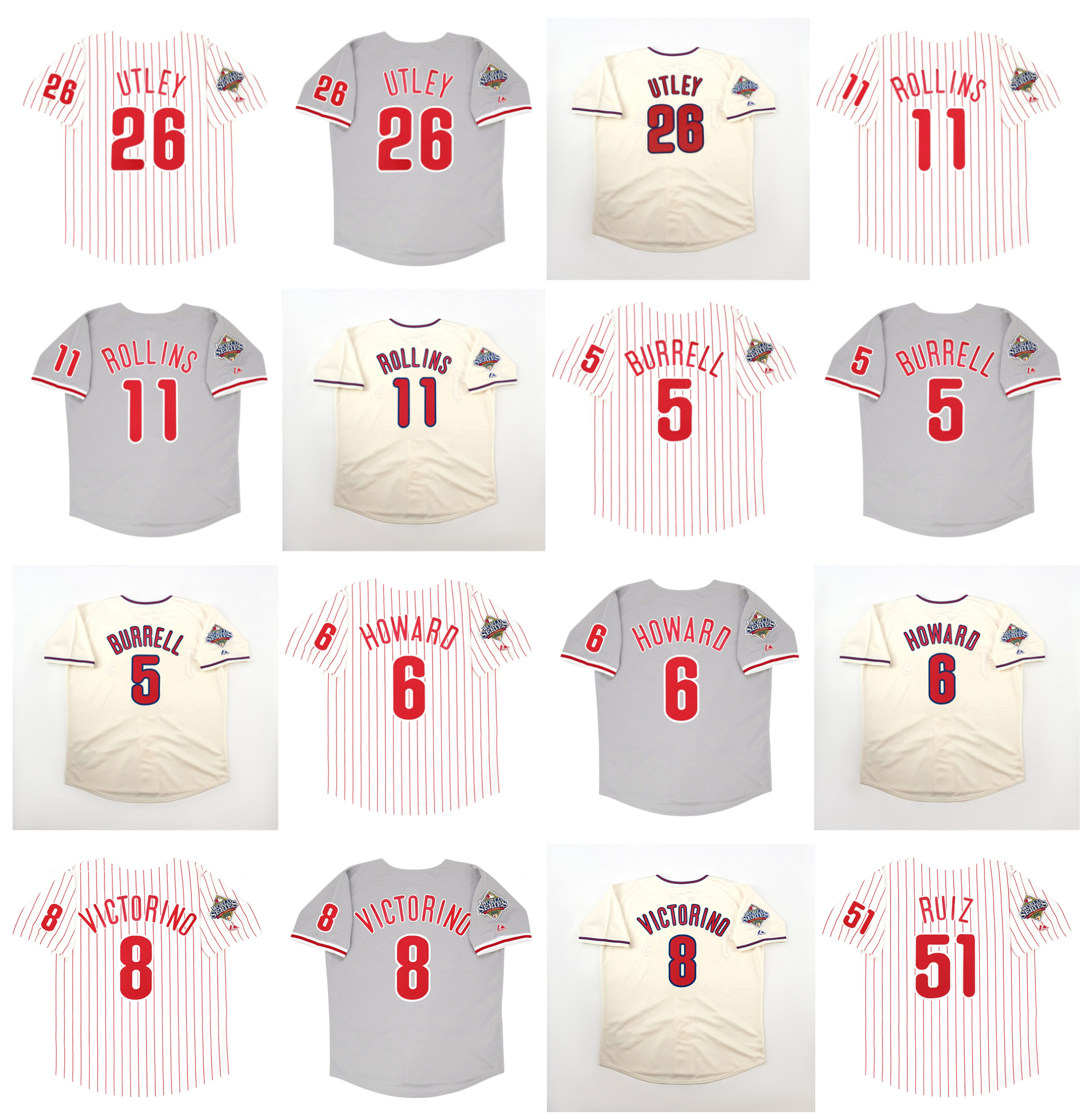 Chase Utley Phillies Baseball Jersey Philadelphia 2008 World Series Jimmy Rollins Pat Burrell Shane Victorino Carlos Ruiz Ryan Howard Cole Hamels Lidge Size S-5XL, As pic
Chase Utley Phillies Baseball Jersey Philadelphia 2008 World Series Jimmy Rollins Pat Burrell Shane Victorino Carlos Ruiz Ryan Howard Cole Hamels Lidge Size S-5XL, As pic