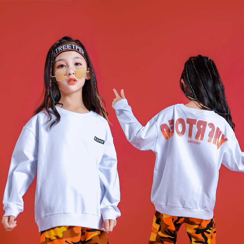 Dancewear Hip Hop Jazz Dance Costumes Kids Long Sleeve Top dungarees Boys Girls Hiphop Clothes Street Dance Stage Show Wear 230330
