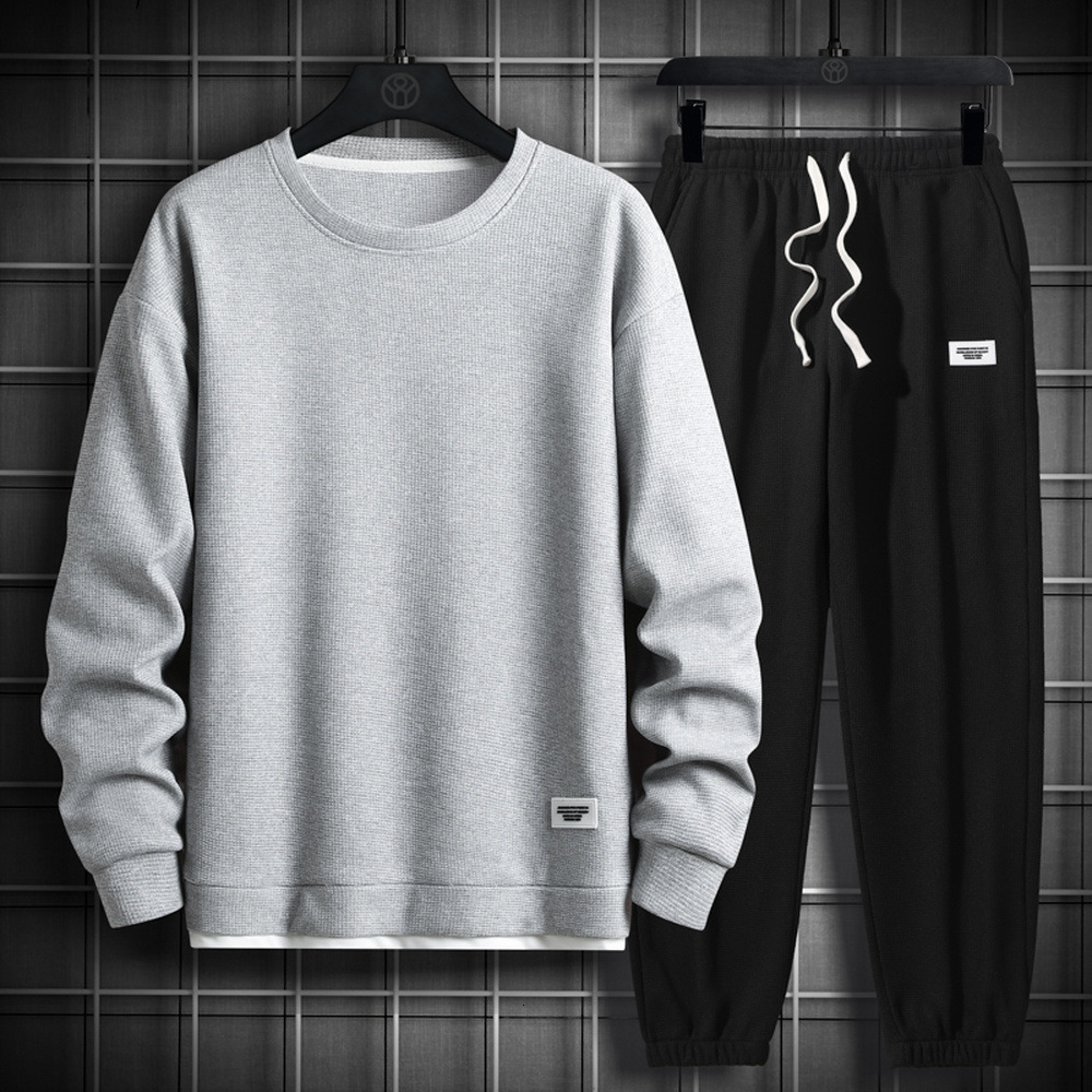 Men's Tracksuits Men's two-piece hip-hop clothing Men's street clothing Casual sweatshirt and pants set Men's fashion clothing 230