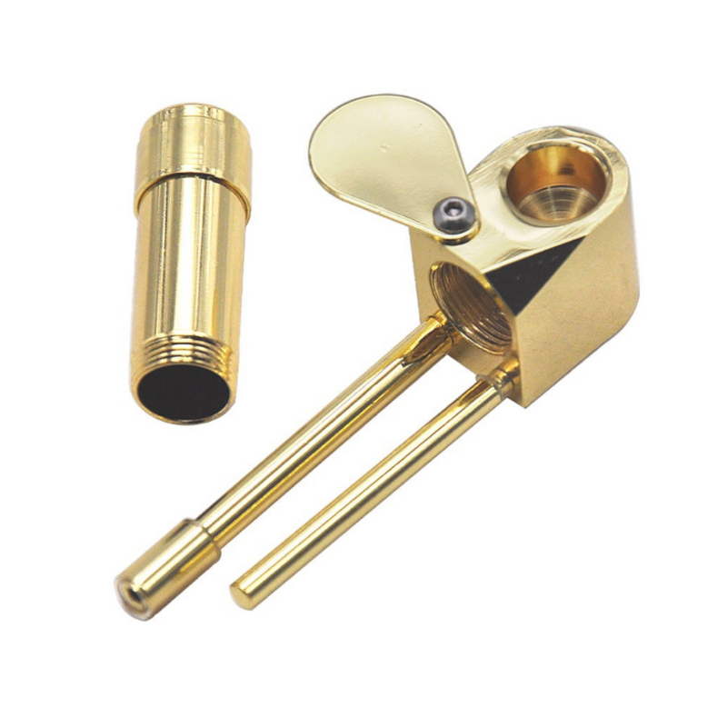 Brass Tobacco Herb Smoking Metal Pipes Multi Function Detachable Pocket Portable Hand Pipe Smoke Puff Cigarette Device