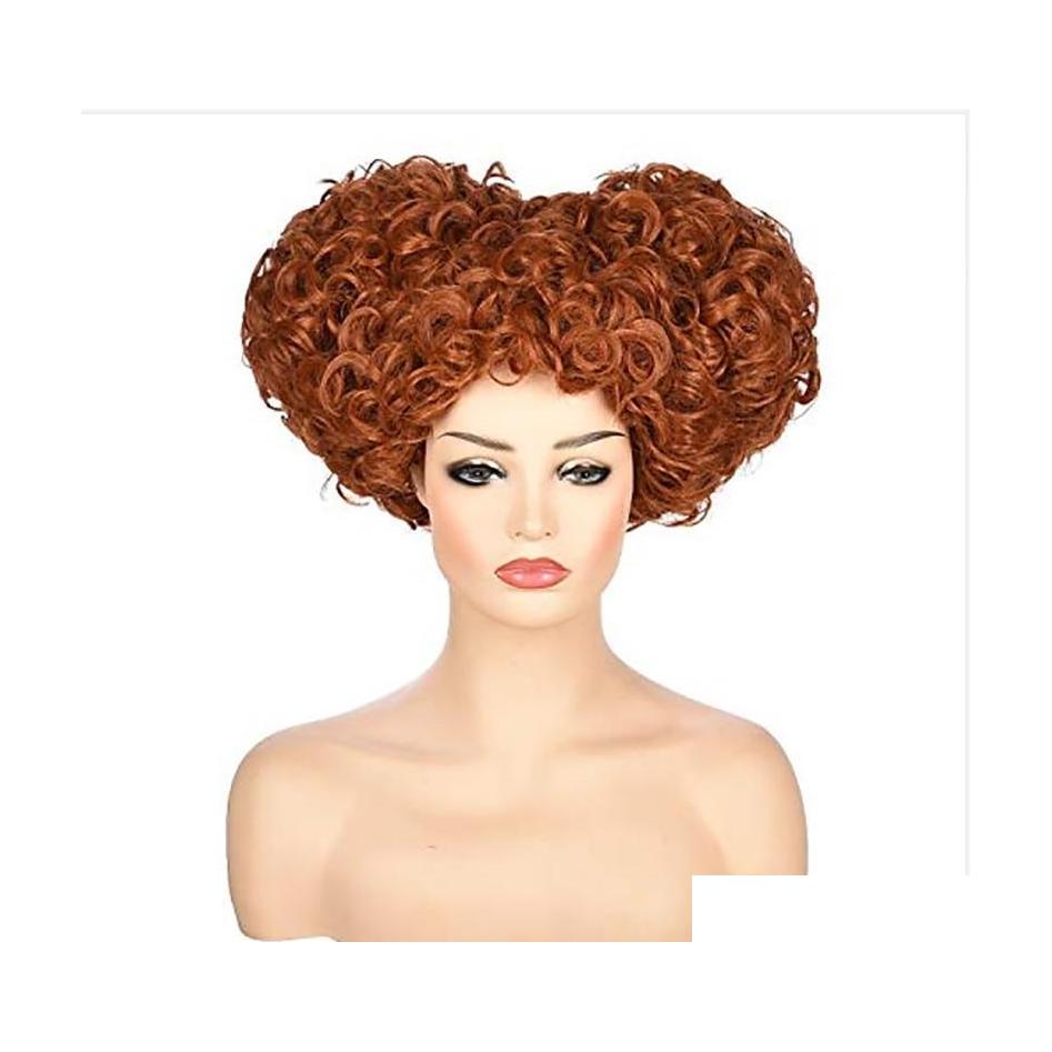 Synthetic Wigs Hairjoy Winifred Sanderson Costume Hocus Pocus Short Brown Red Cosplay Hair For Women Drop Delivery Products Dhopl
Synthetic Wigs Hairjoy Winifred Sanderson Costume Hocus Pocus Short Brown Red Cosplay Hair For Women Drop Delivery Products Dhopl