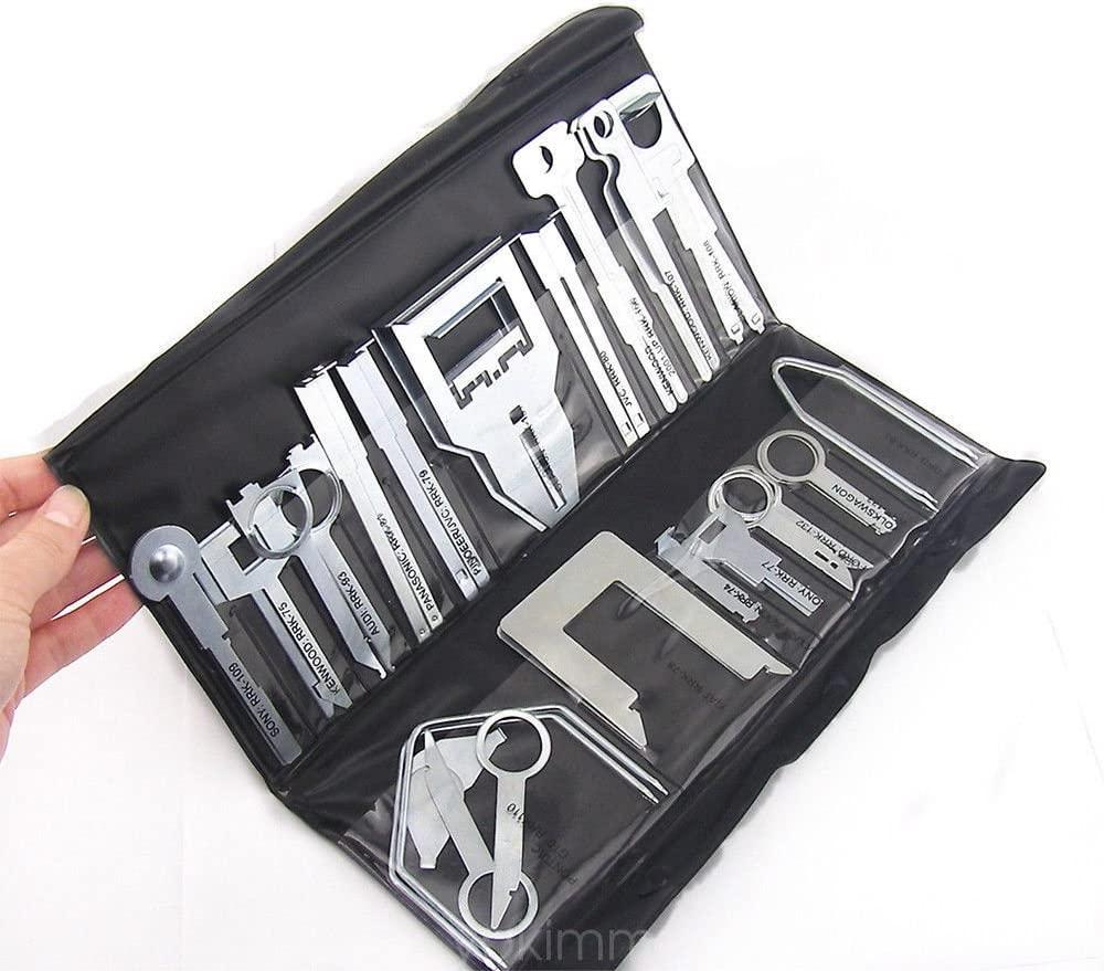Universal 38pcs Car Audio Stereo Fix IT CD Player Radio Removal Repair Kits with Sturdy Pouch Auto Door Panels Interior Disassembly Tool