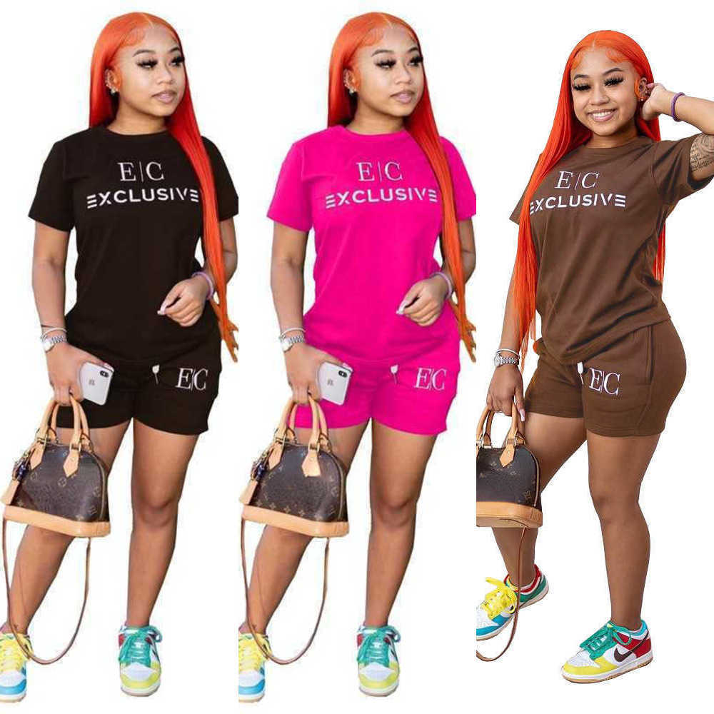 Summer Clothing Womens Loose Tracksuits Designer 2 Piece Short Sets Letter Printed Short Sleeve T-shirt Drawstring Shorts Outfits, Brown
Summer Clothing Womens Loose Tracksuits Designer 2 Piece Short Sets Letter Printed Short Sleeve T-shirt Drawstring Shorts Outfits, Brown