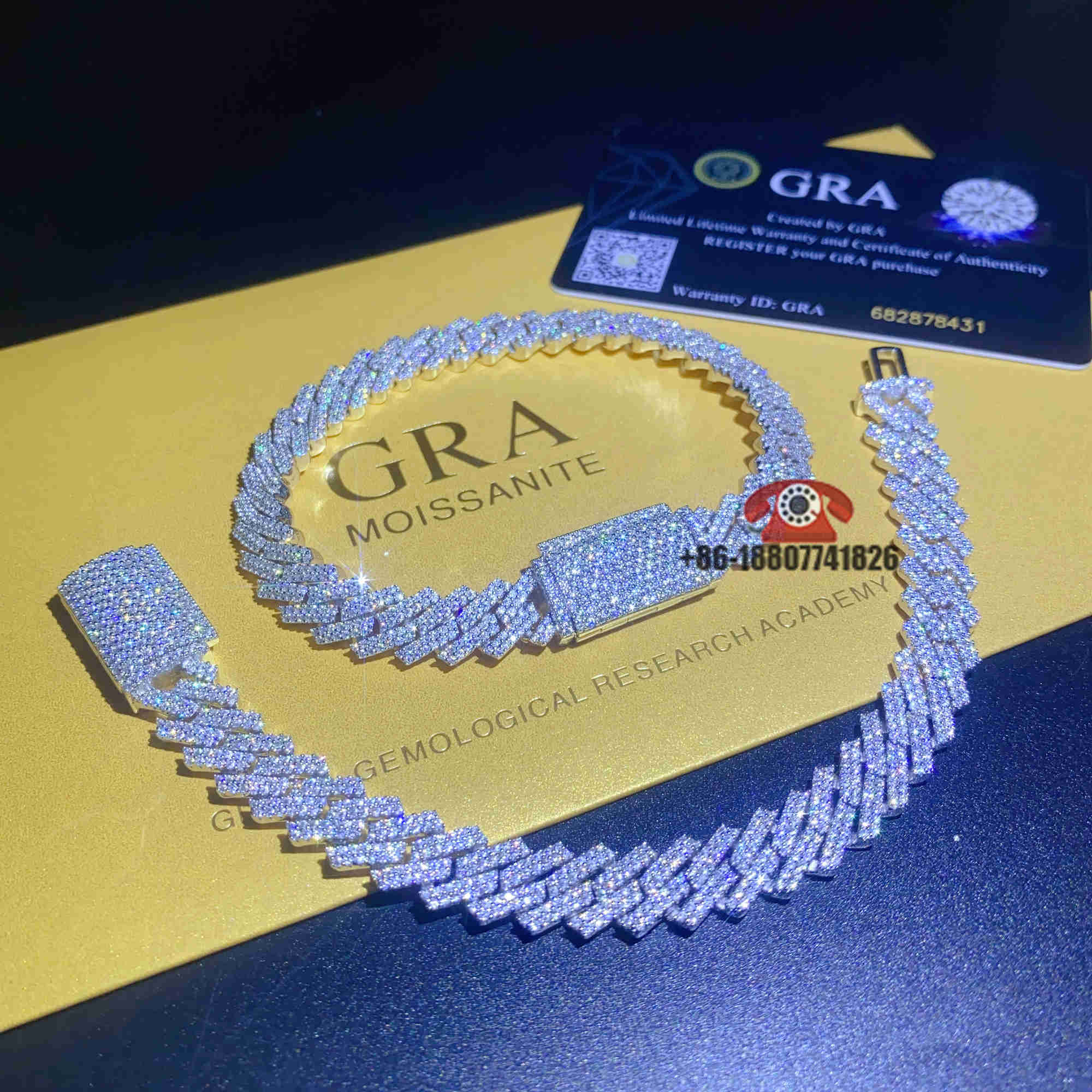 Top Seller Hip Mens Fine Jewelry 10mm 2rows Diamond Vvs1 Moissanite Cuban Bracelet 925 Sterling Silver