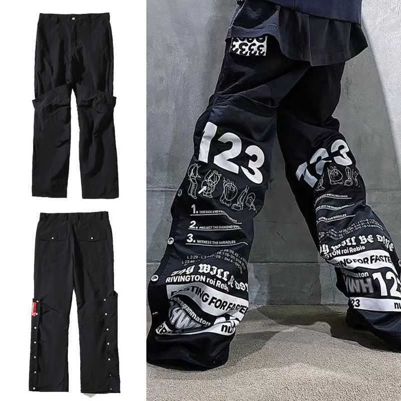 Rrr123 American High Street Print Reversible Deconstructed Vibe Button Pants Retro Micro Flare Fashion, 3030 black
Rrr123 American High Street Print Reversible Deconstructed Vibe Button Pants Retro Micro Flare Fashion, 3030 black