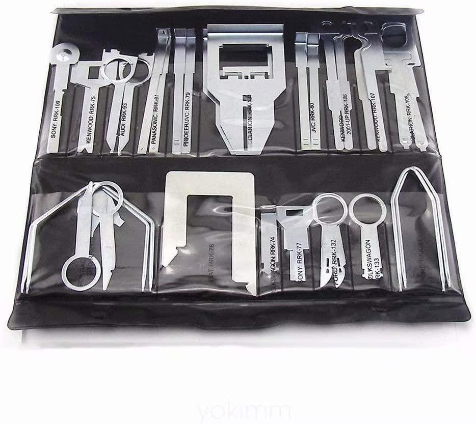 Universal 38pcs Car Audio Stereo Fix IT CD Player Radio Removal Repair Kits with Sturdy Pouch Auto Door Panels Interior Disassembly Tool